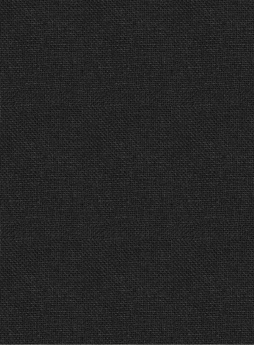 Italian Prato Black Dobby Linen Pants - StudioSuits
