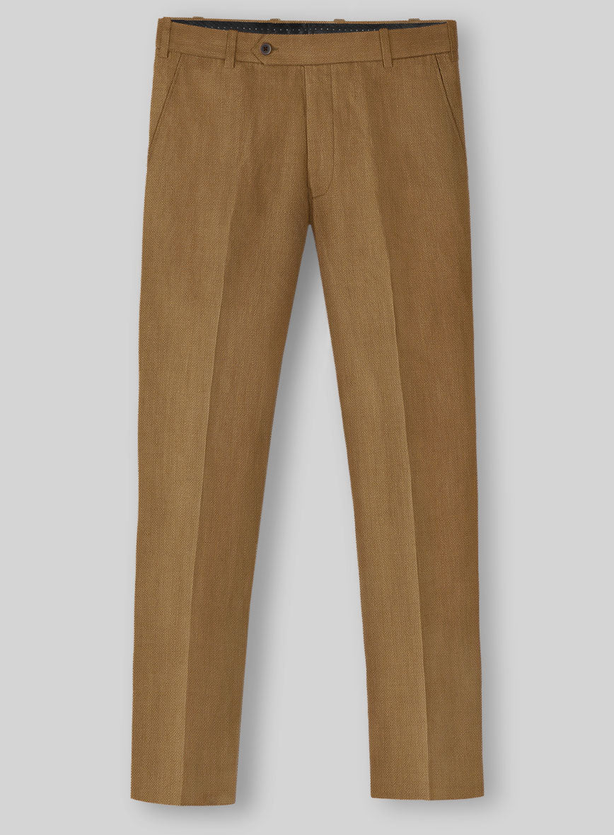 Solbiati Art Du Lin Tan Linen Pants - StudioSuits