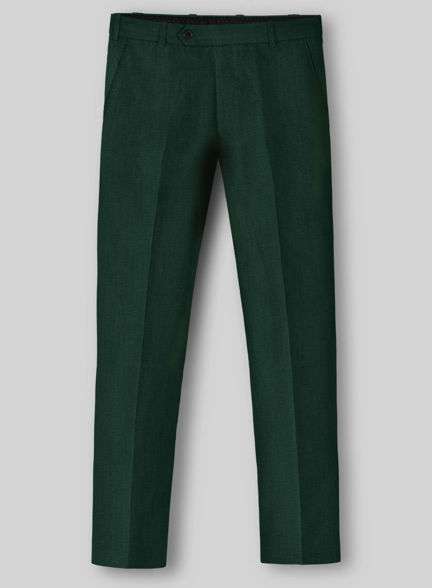 Solbiati Art Du Lin Green Linen Pants - StudioSuits