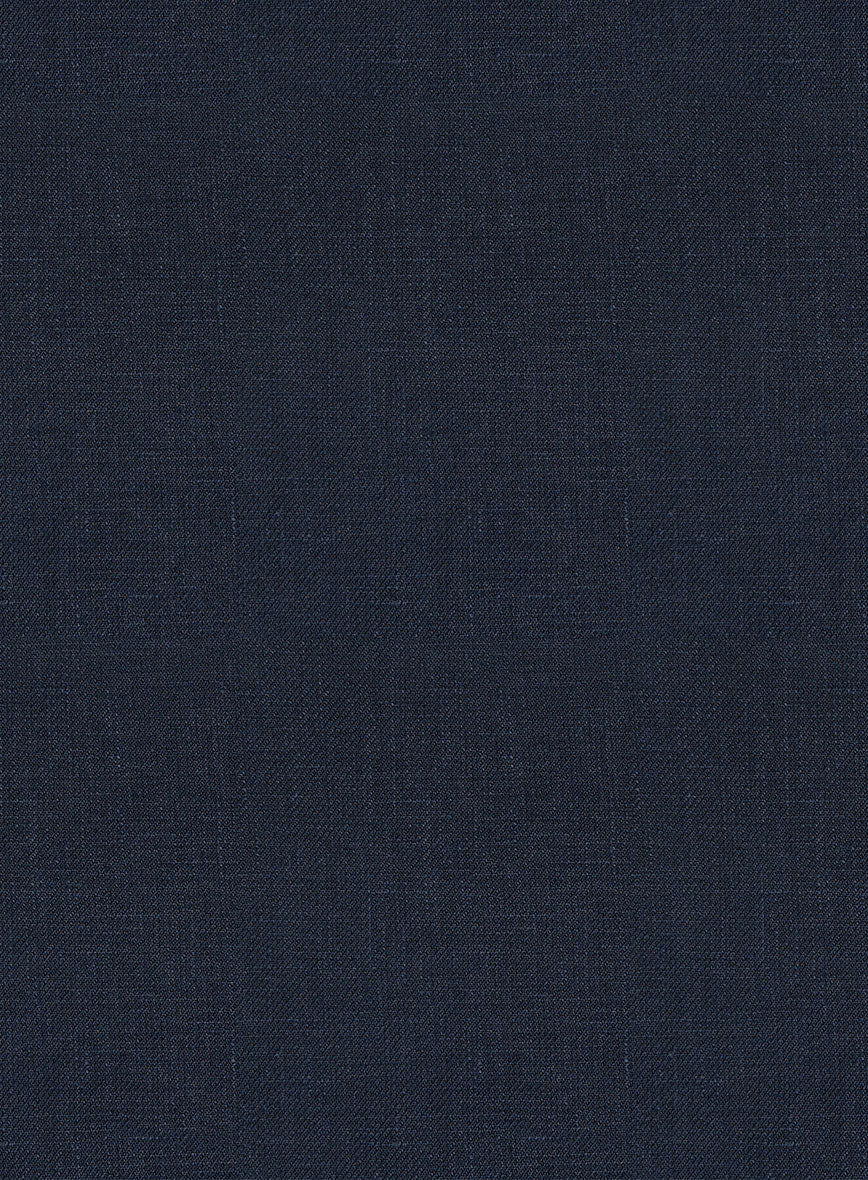 Italian Prato Oxford Blue Linen Pants - StudioSuits
