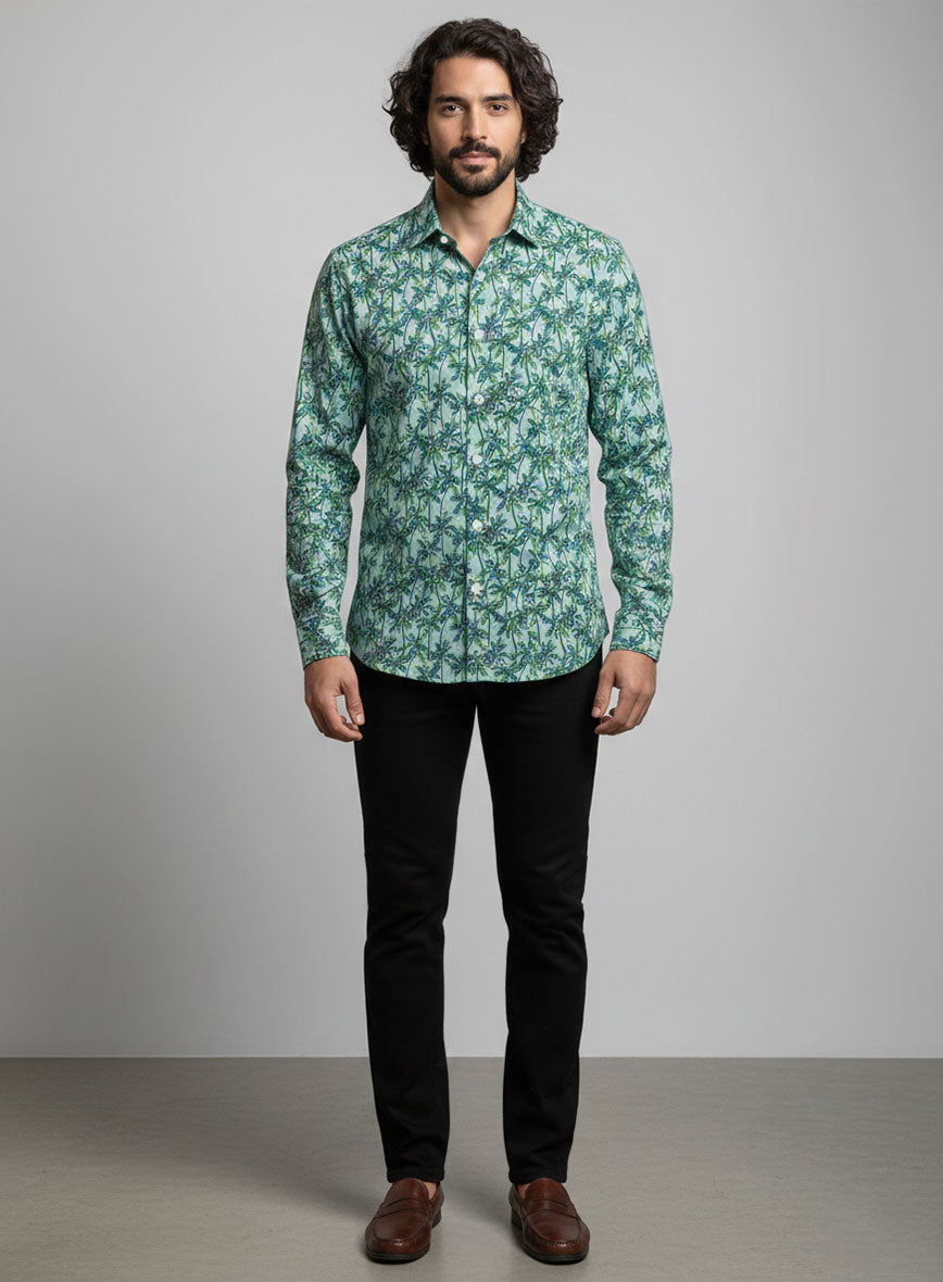 Sea Fern Cotton Lycra Shirt - StudioSuits