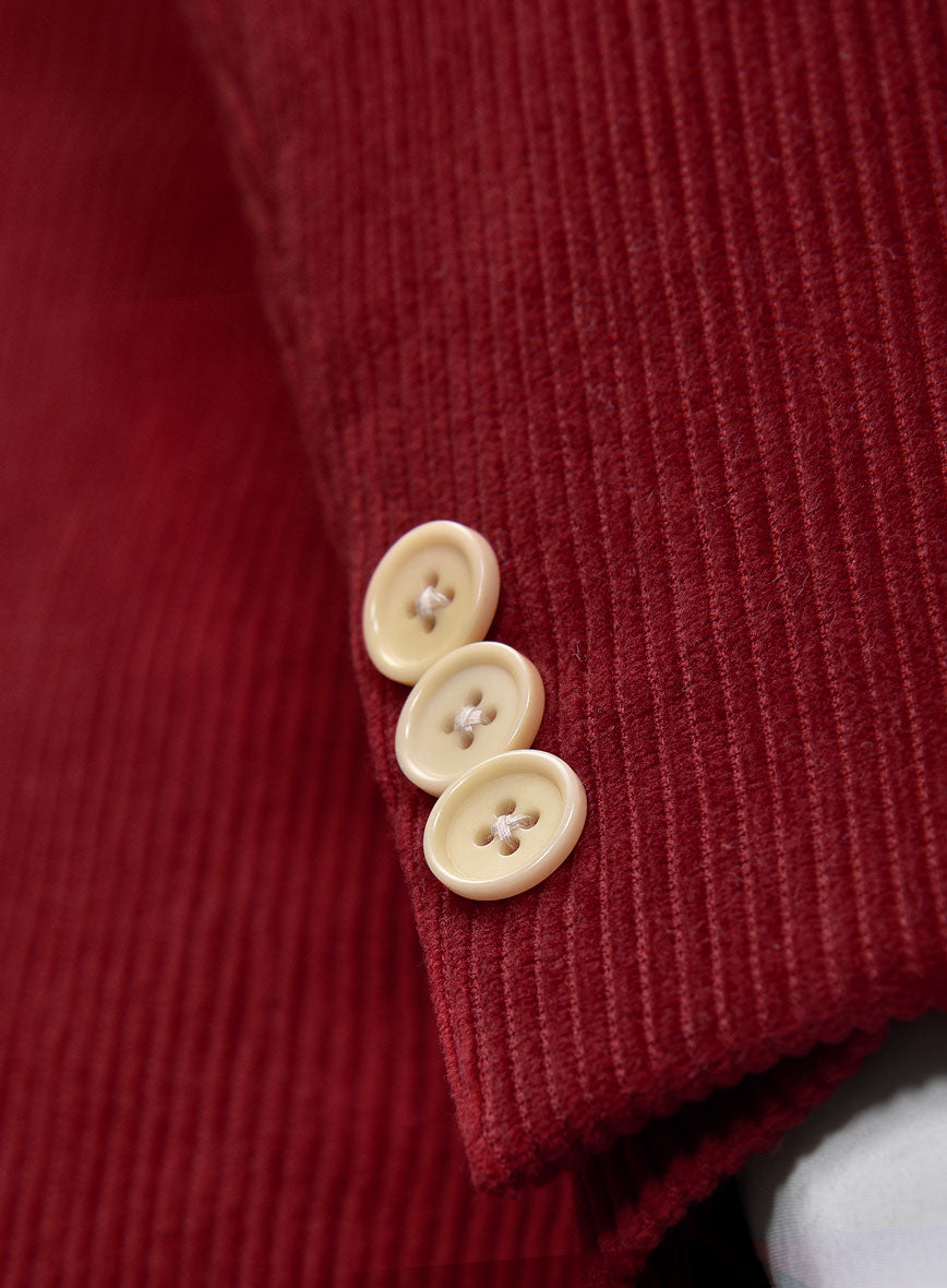 Red Corduroy 3 Piece Suit - StudioSuits