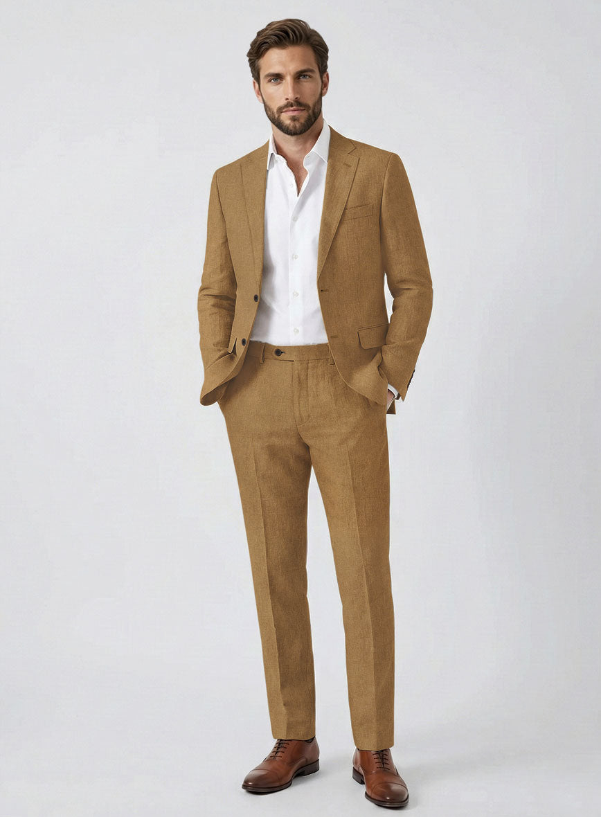 Solbiati Art Du Lin Tan Linen Suit - StudioSuits