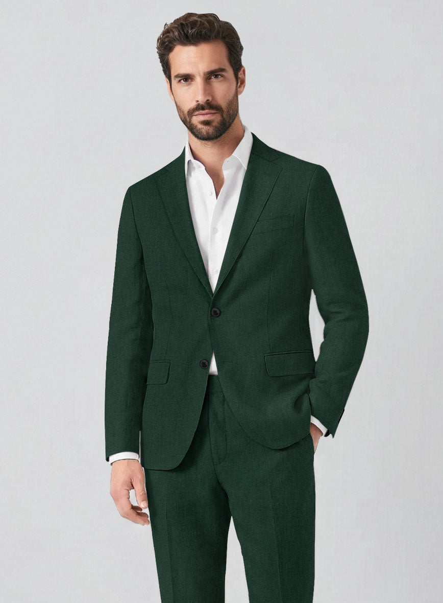 Solbiati Art Du Lin Green Linen Jacket - StudioSuits