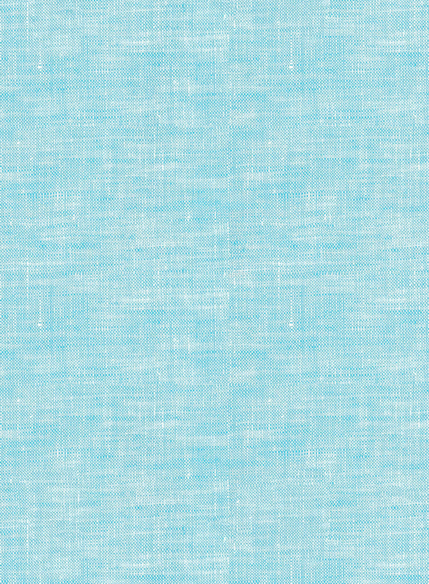 Women's European Sky Blue Linen Shirt - StudioSuits