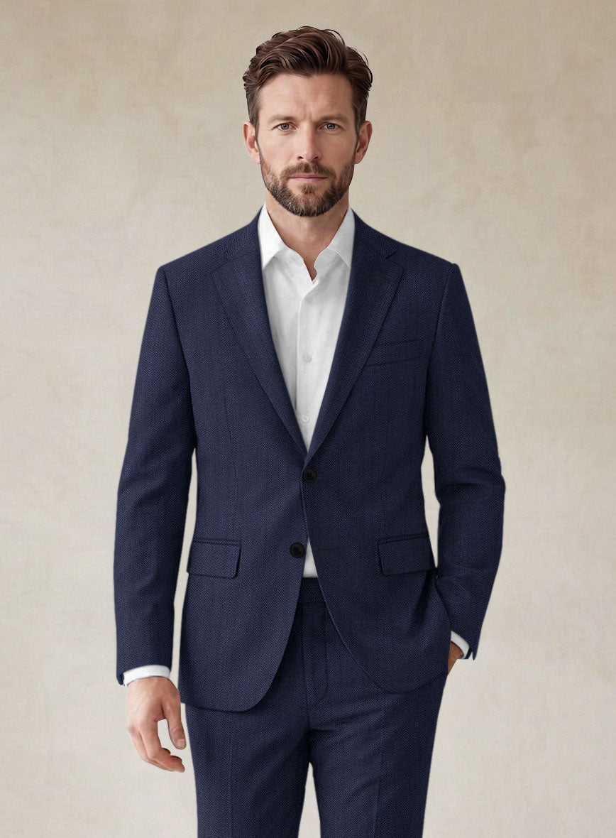 Scabal Tornado Naquez Blue Wool Jacket - StudioSuits