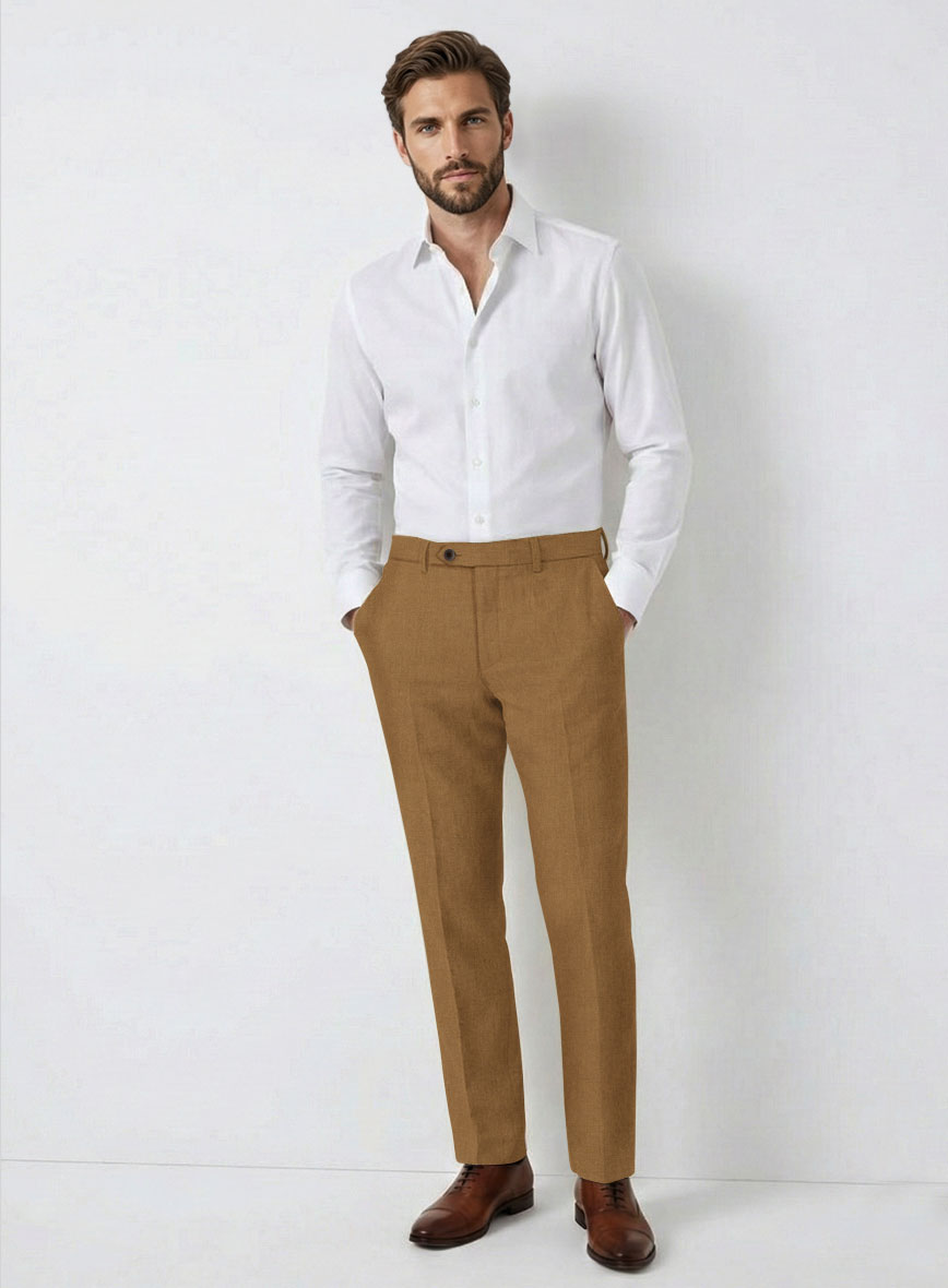Solbiati Art Du Lin Tan Linen Pants - StudioSuits