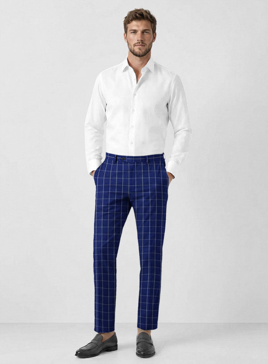 Solbiati Cobalt Blue Checks Seersucker Suit - StudioSuits