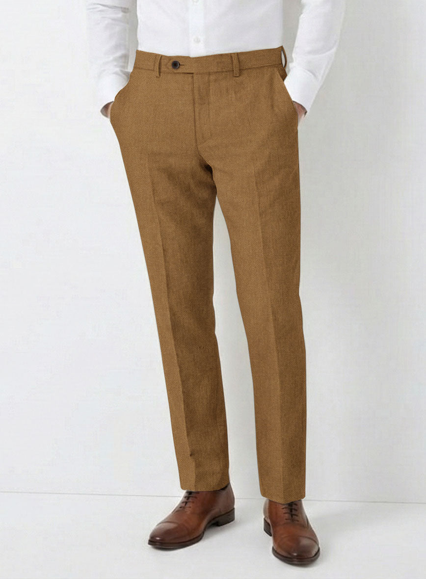 Solbiati Art Du Lin Tan Linen Pants - StudioSuits