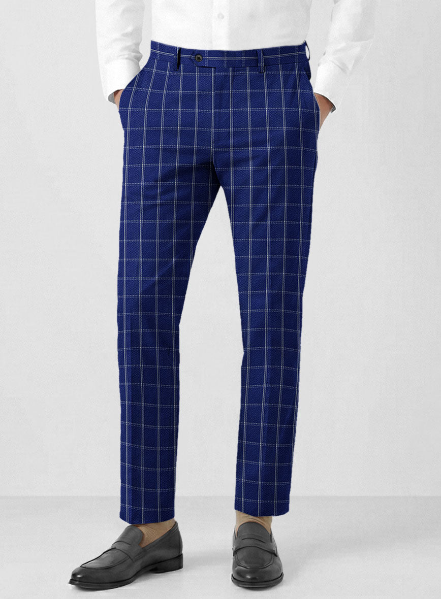 Solbiati Cobalt Blue Checks Seersucker Suit - StudioSuits