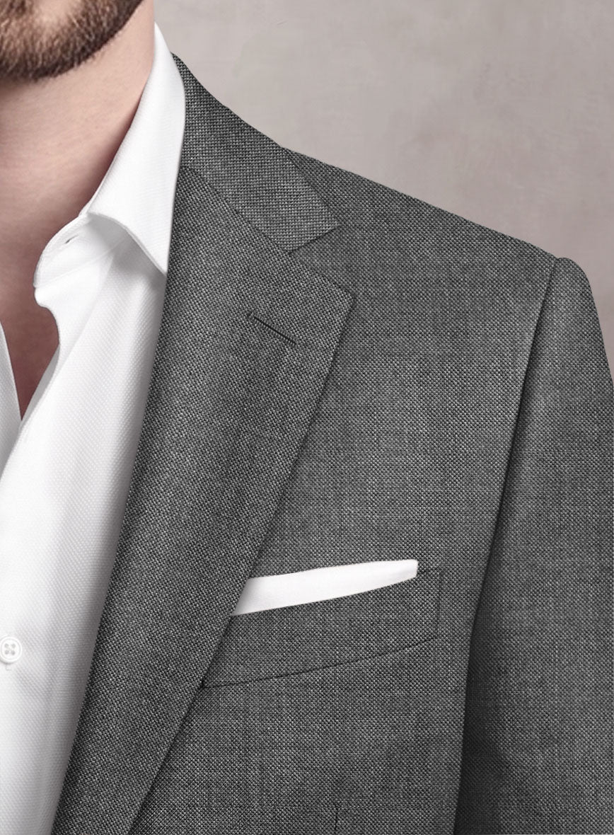Loro Piana Suitmate Sharkskin Gray Jacket - StudioSuits