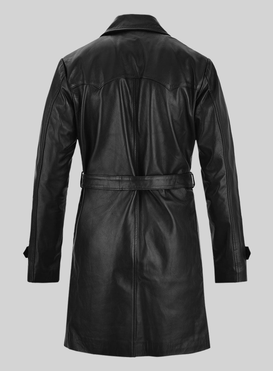 70s Vintage Leather Trench Coat - StudioSuits