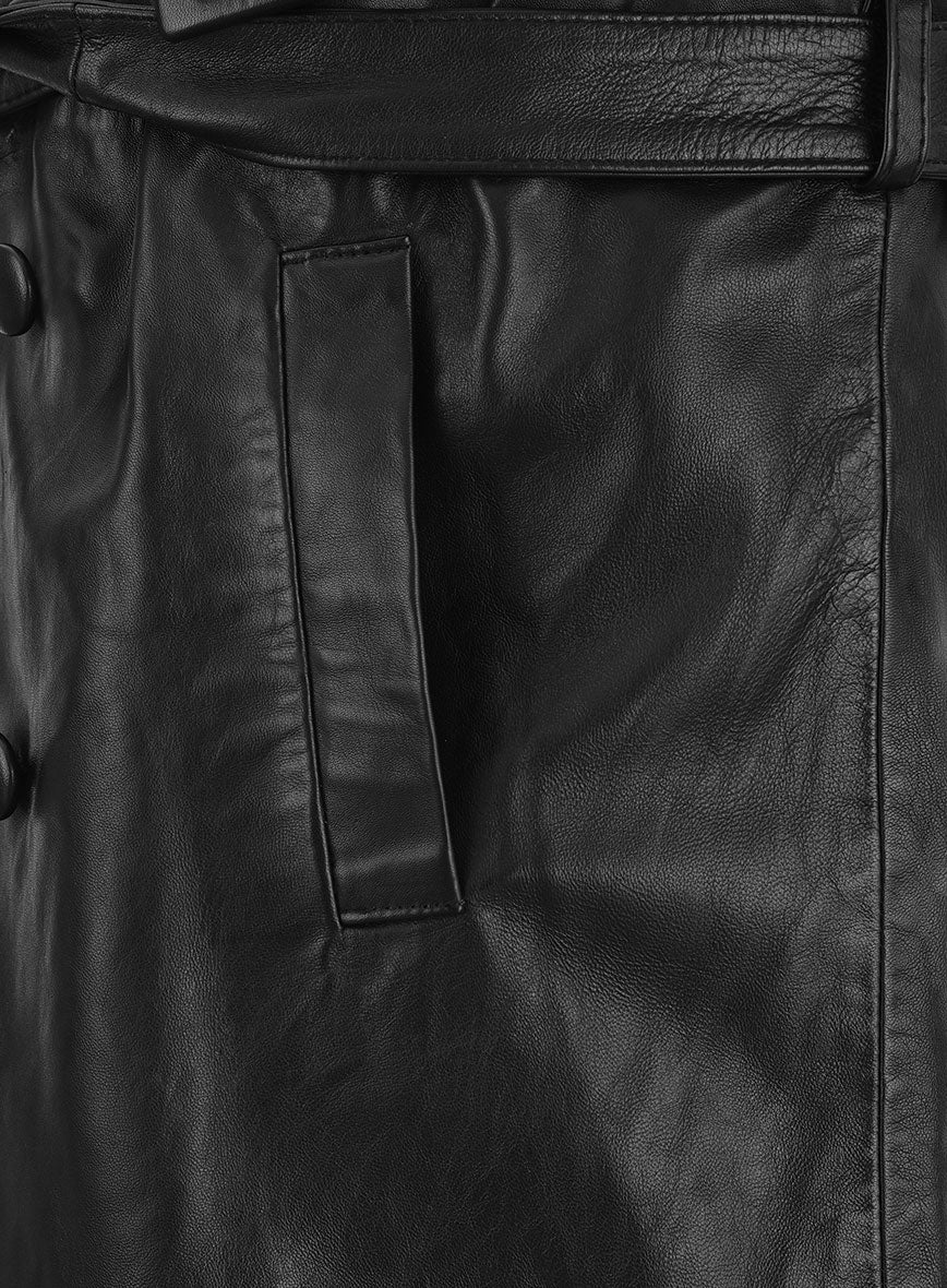 70s Vintage Leather Trench Coat - StudioSuits