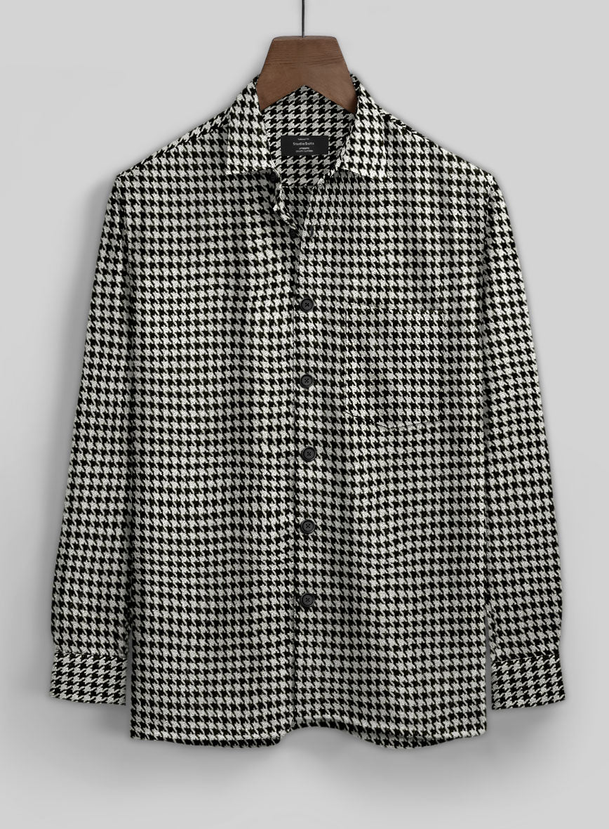Big Houndstooth BW Tweed Shirt - StudioSuits
