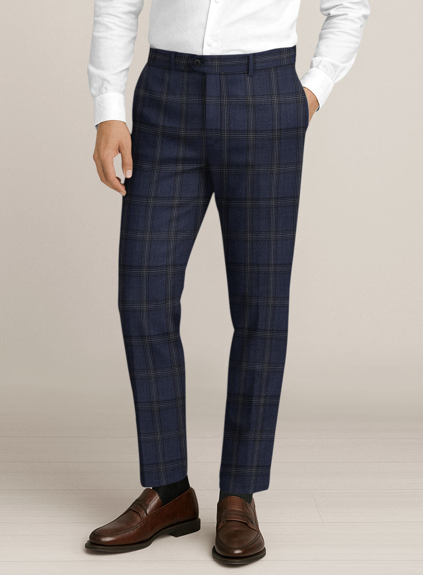 Bristol Navy Windowpane Pants - StudioSuits