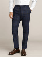 Bristol Navy Windowpane Pants - StudioSuits