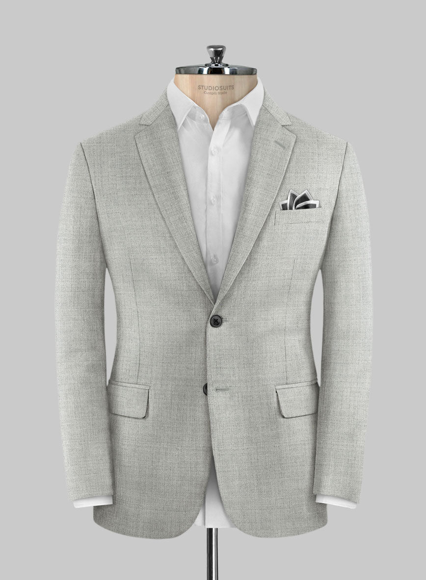 Fresco Light Gray Wool Jacket - StudioSuits