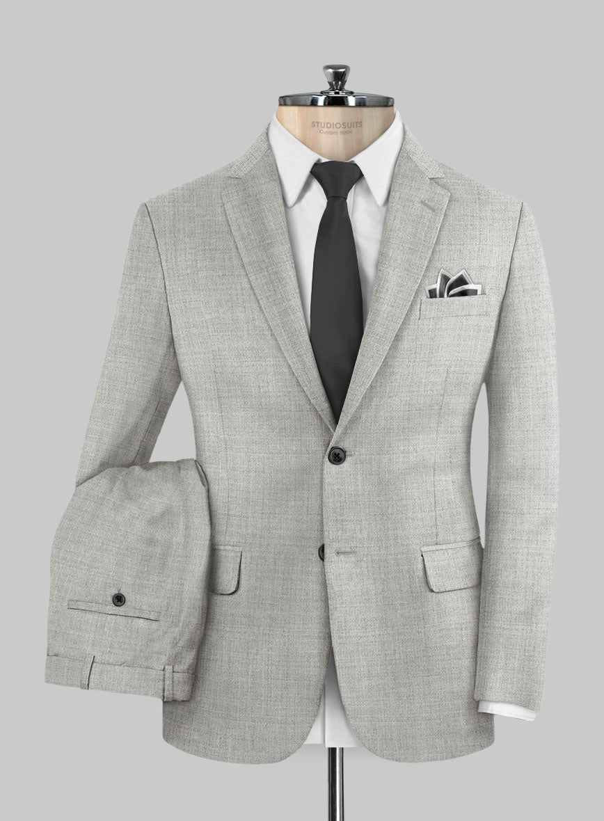 Fresco Light Gray Wool Suit - StudioSuits