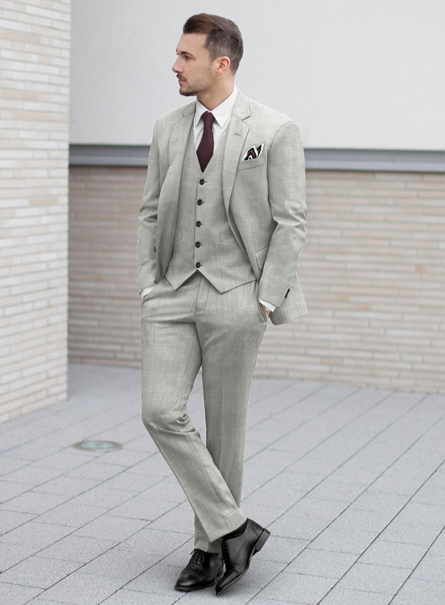 Fresco Light Gray Wool Suit - StudioSuits