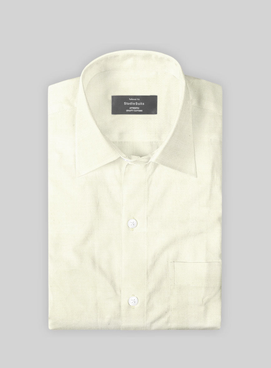 Giza Ivory Cotton Shirt - StudioSuits