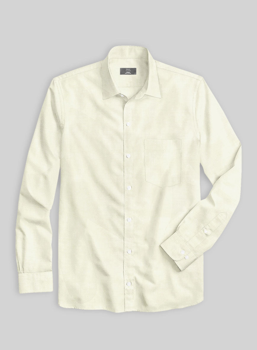 Giza Ivory Cotton Shirt - StudioSuits