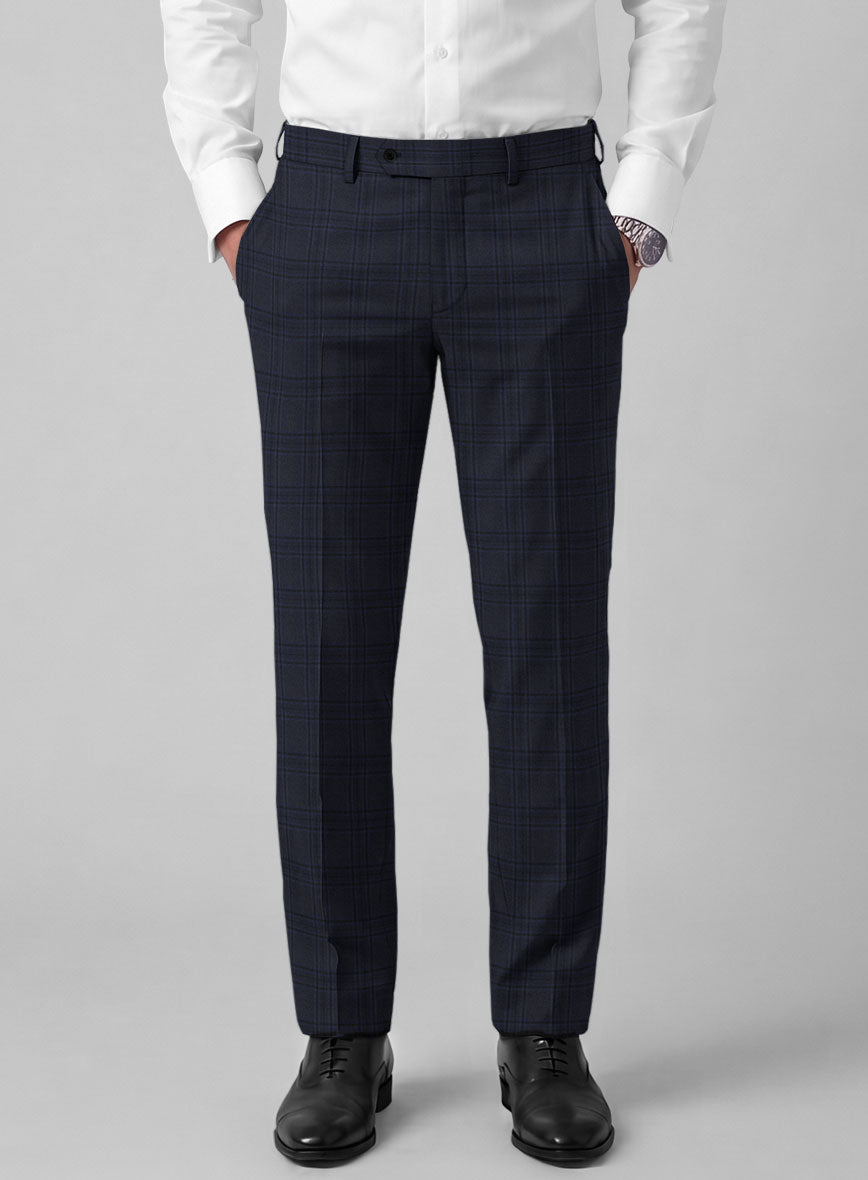 Hardy Minnis Adali Blue Checks Wool Pants - StudioSuits