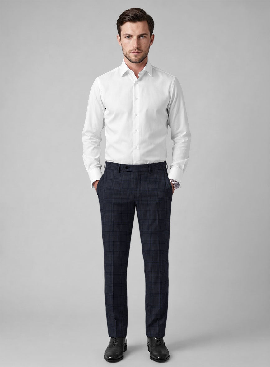 Hardy Minnis Adali Blue Checks Wool Pants - StudioSuits