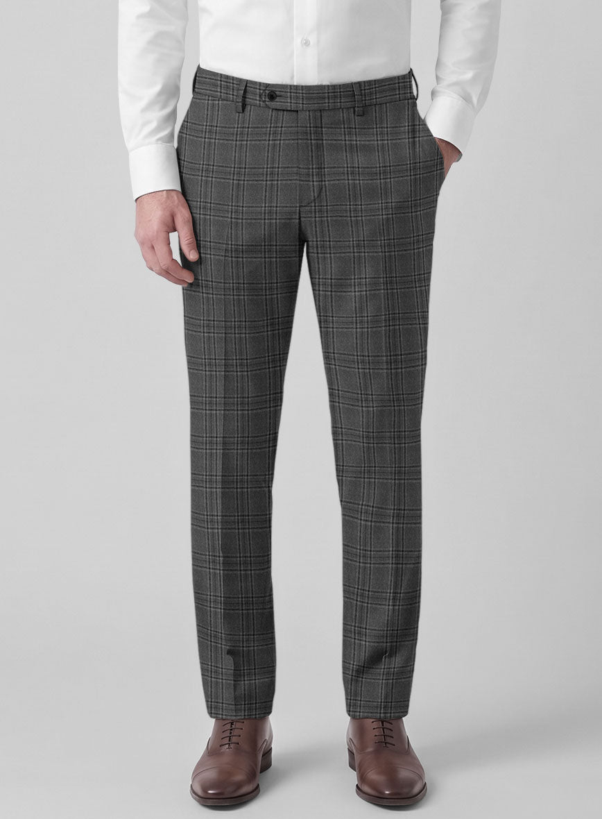 Hardy Minnis Adali Gray Checks Wool Pants - StudioSuits