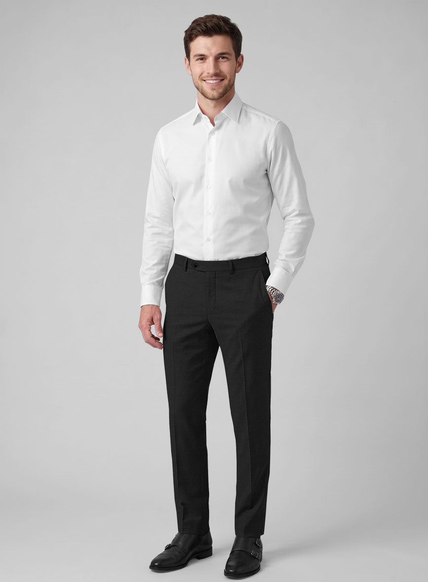 Hardy Minnis Black Twill Wool Pants - StudioSuits
