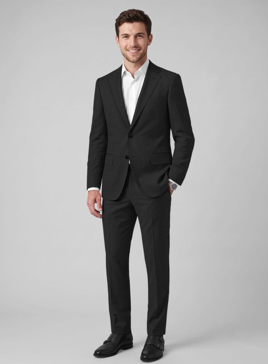 Hardy Minnis Black Twill Wool Suit - StudioSuits