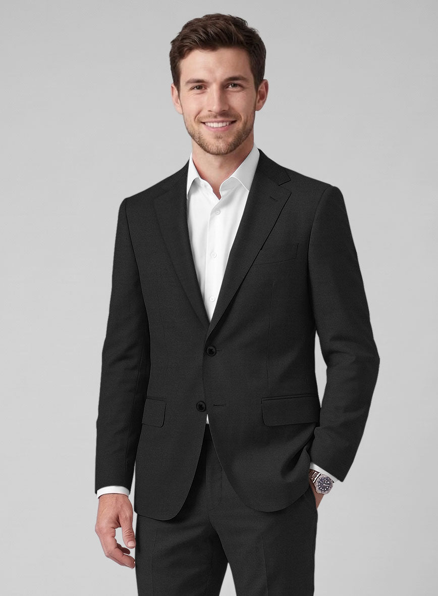 Hardy Minnis Black Twill Wool Suit - StudioSuits