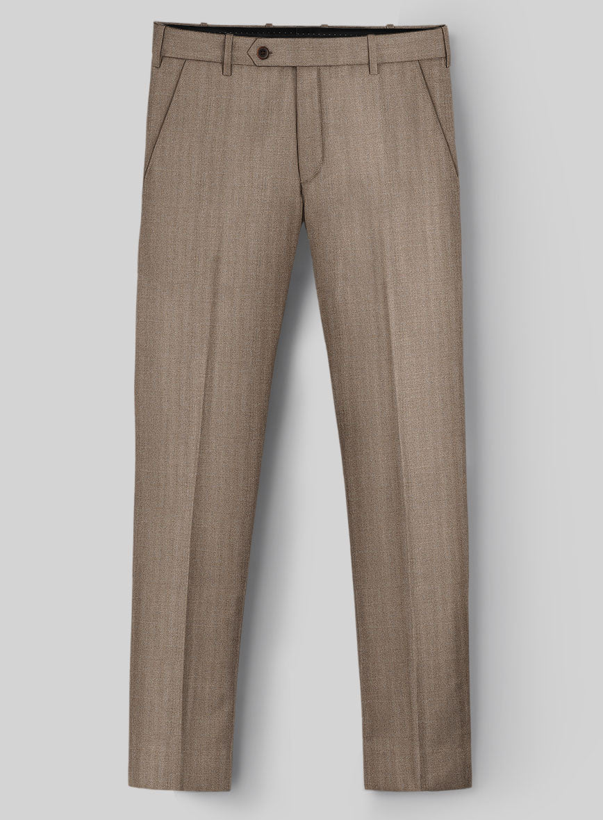 Hardy Minnis Brown Herringbone Wool Pants - StudioSuits