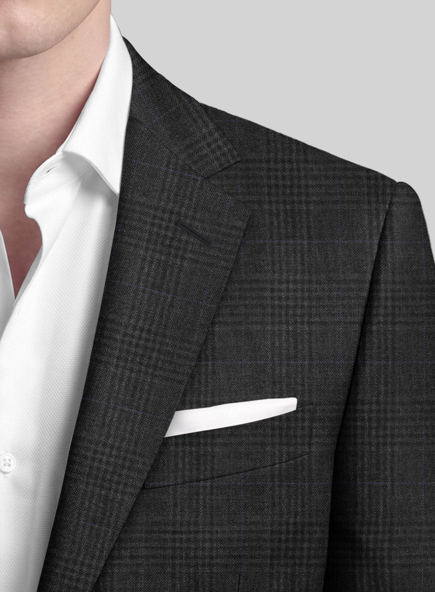 Hardy Minnis Charcoal Check Wool Jacket - StudioSuits