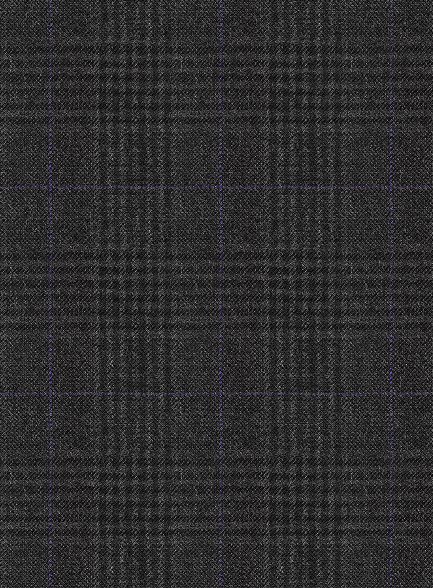 Hardy Minnis Charcoal Check Wool Pants - StudioSuits