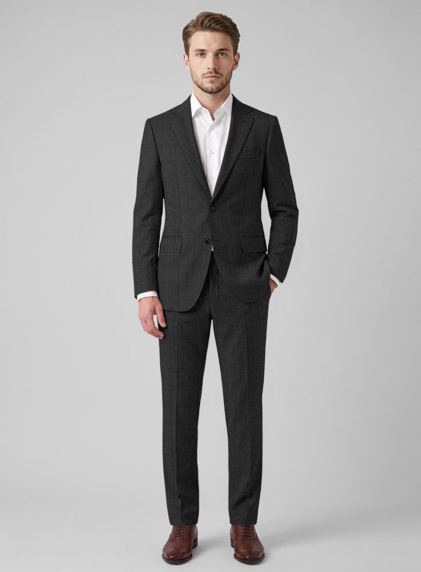 Hardy Minnis Charcoal Check Wool Suit - StudioSuits