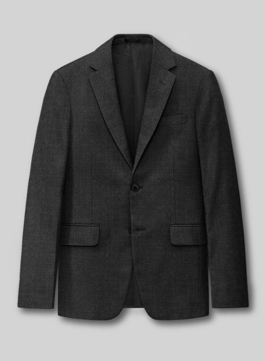 Hardy Minnis Charcoal Sharkskin Wool Suit - StudioSuits