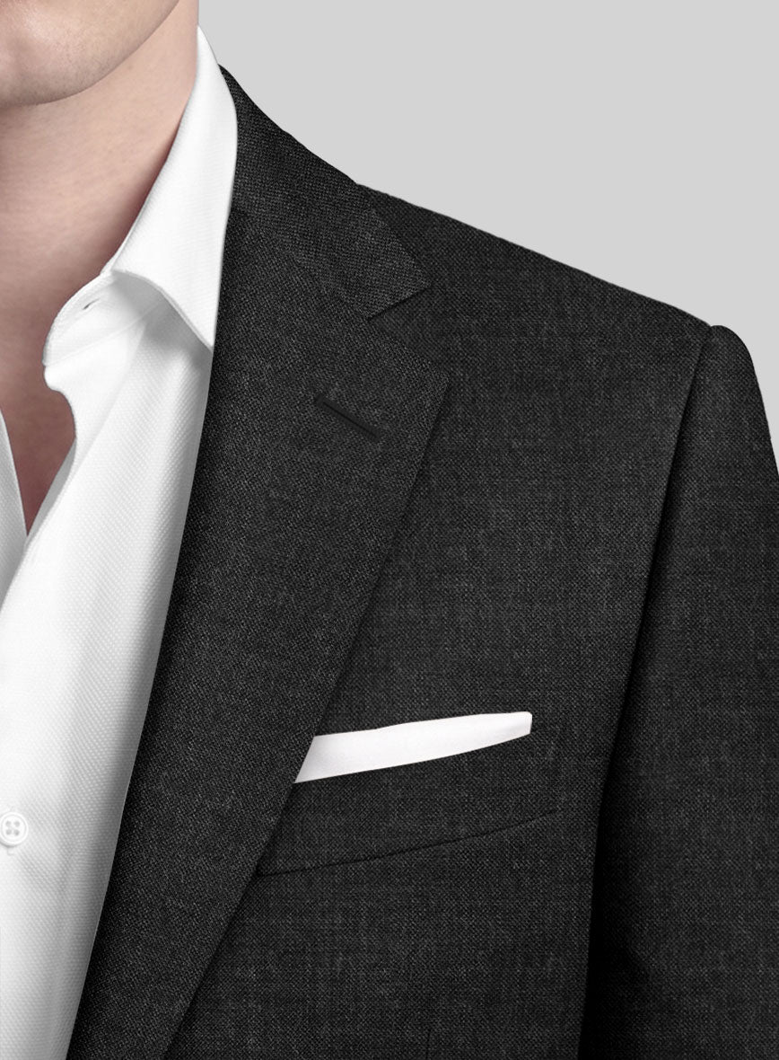 Hardy Minnis Charcoal Sharkskin Wool Suit - StudioSuits