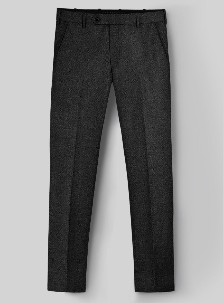 Hardy Minnis Charcoal Sharkskin Wool Suit - StudioSuits