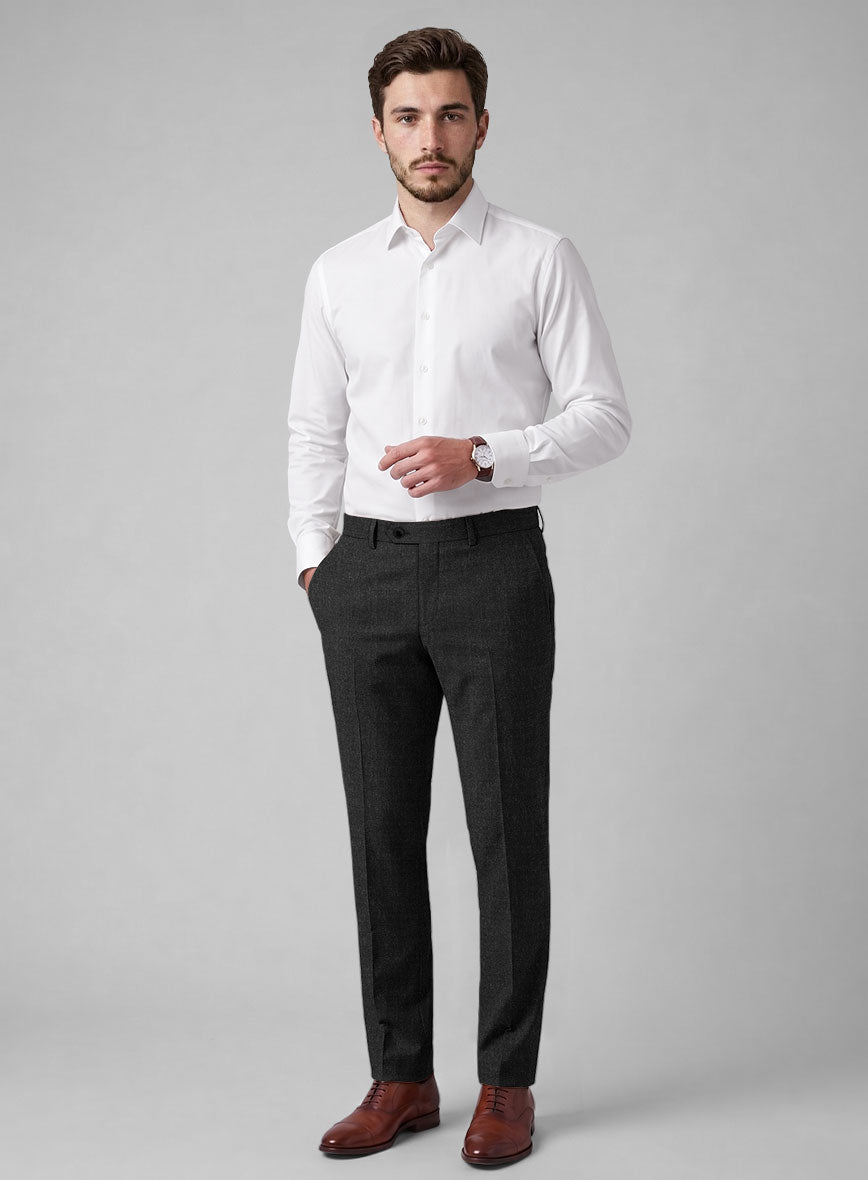 Hardy Minnis Charcoal Sharkskin Wool Suit - StudioSuits