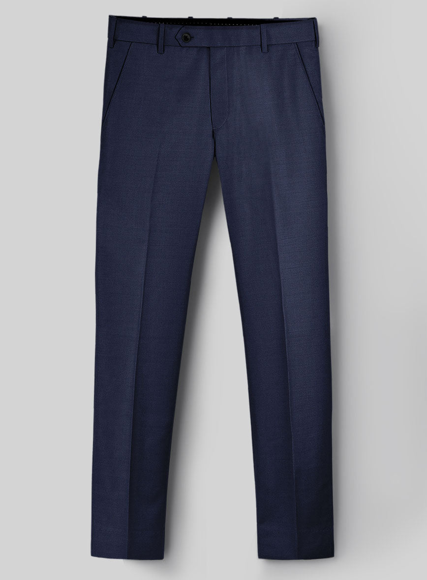 Hardy Minnis Navy Blue Twill Wool Pants - StudioSuits