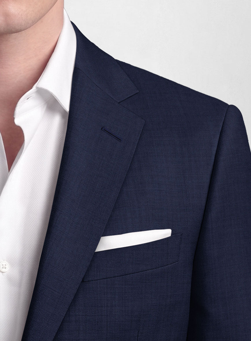 Hardy Minnis Navy Blue Twill Wool Suit - StudioSuits
