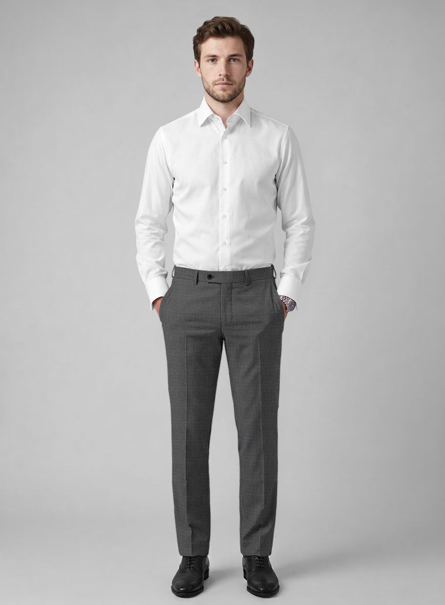 Hardy Minnis Pane Gray Wool Pants - StudioSuits