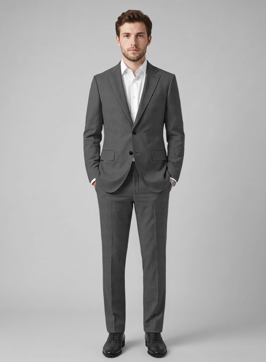 Hardy Minnis Pane Gray Wool Suit - StudioSuits