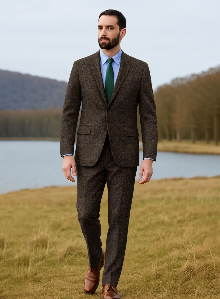 Harris Tweed Country Dark Brown Suit - StudioSuits