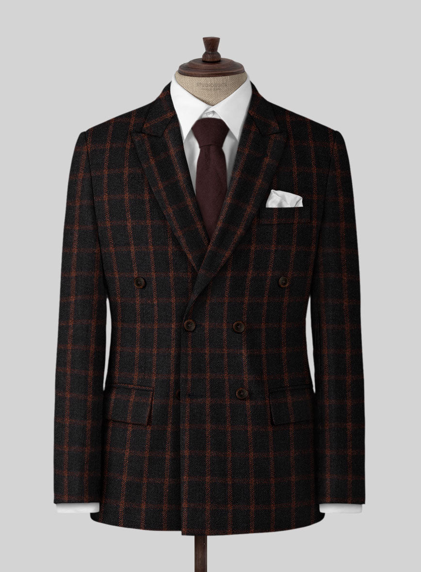 Highlander Heavy Black Check Tweed Jacket - StudioSuits