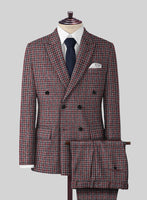 Highlander Heavy Maroon Houndstooth Tweed Suit - StudioSuits