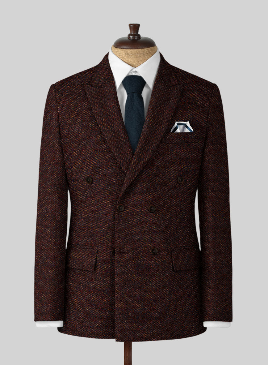 Highlander Heavy Wine Bedford Tweed Jacket - StudioSuits