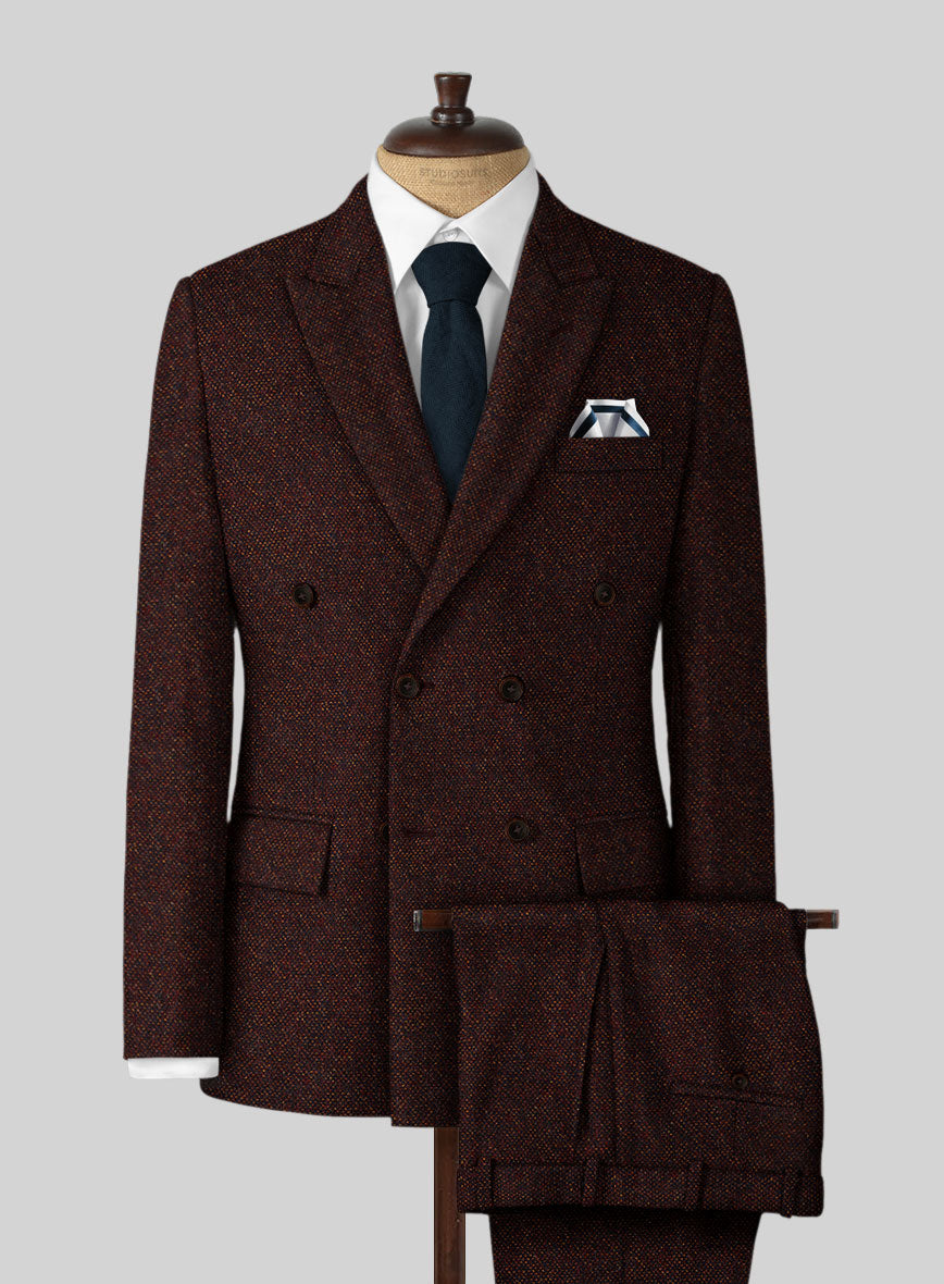 Highlander Heavy Wine Bedford Tweed Suit - StudioSuits