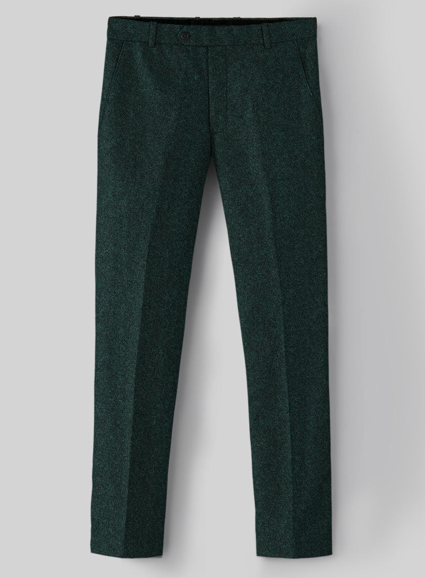 Highlander Melange Green Tweed Pants - StudioSuits