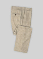 Highlander Heavy Beige Houndstooth Tweed Pants - StudioSuits